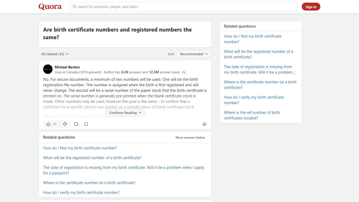 Are birth certificate numbers and registered numbers the same?